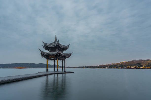 istock Jixian pavilion at sunset 1292987377