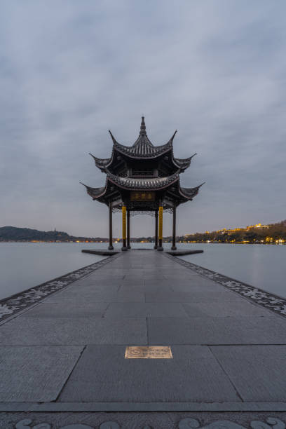 istock Jixian pavilion at sunset 1292987913
