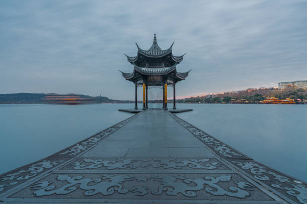 istock Jixian pavilion at sunset 1292987914