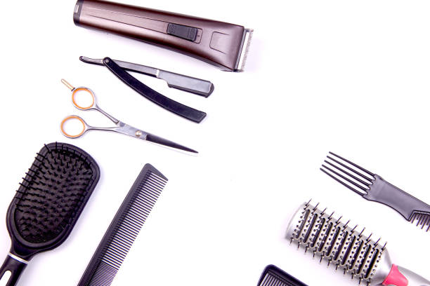 istock professional hairdressing tools laid out on the table top view 1292990758