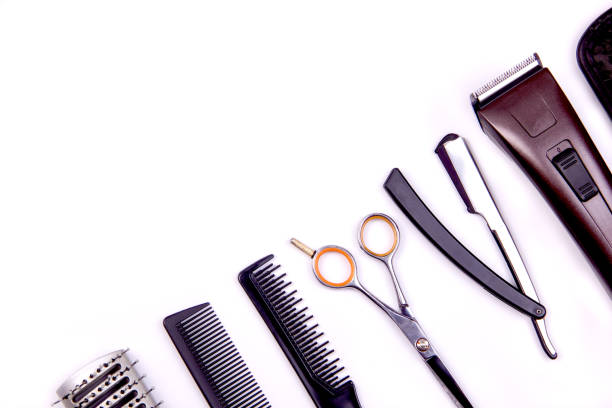istock professional hairdressing tools laid out on the table top view 1292990760