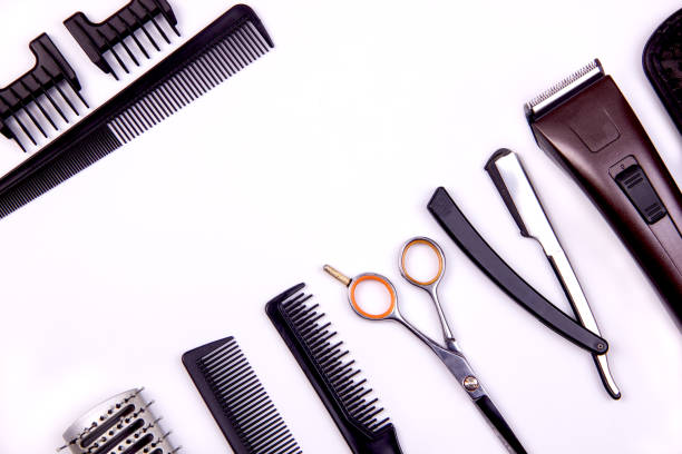 istock professional hairdressing tools laid out on the table top view 1292990764