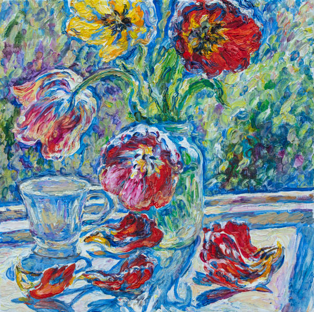 istock flowers, still life, oil painting, handmade drawing 1293004796