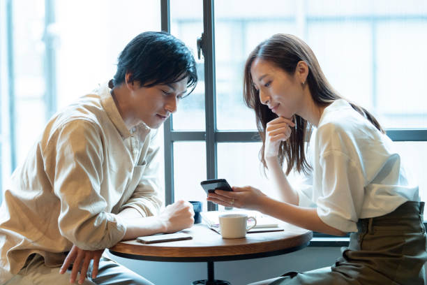 istock A couple having a fun conversation with smile at a cafe 1293009419