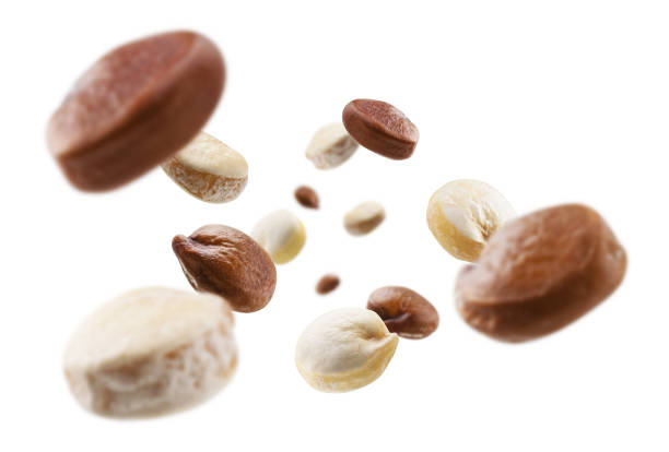 istock Red and white quinoa levitate on a white background 1293010437