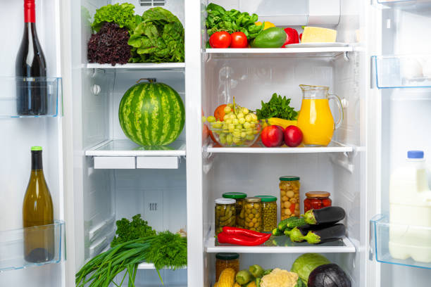 istock Fridge shelf full of fresh vegetables close up 1293011053