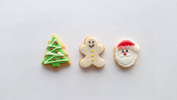 istock Christmas icon decoration on butter cookies on white background 1293011057