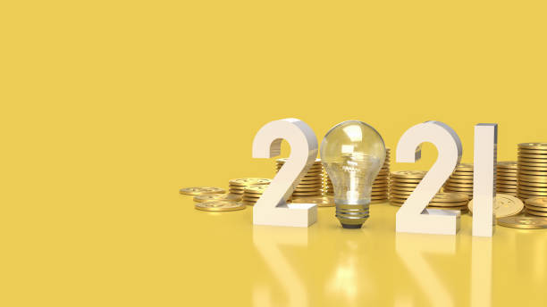 istock The number 2021 and gold coins  on yellow background 3d rendering. 1293012861