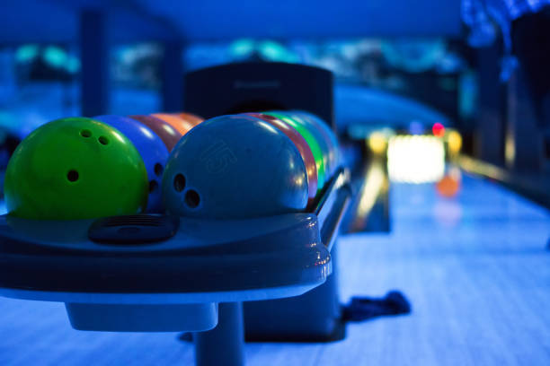 istock Bowling balls in the club 1293018608