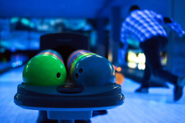 istock Bowling balls in the club 1293018611