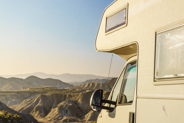 istock Camper rv in mountain nature, Spain 1293022503