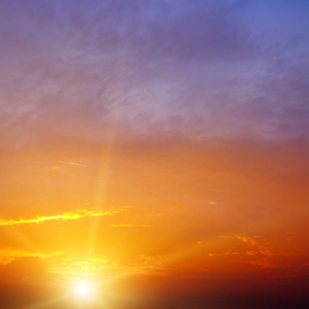 istock Amazing summer sunrise background. Beautiful blazing sunset . 1293022773