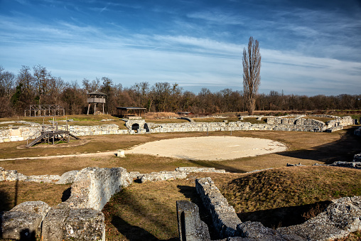 Excavations of the ancient Roman settlement in Austria Carnuntum