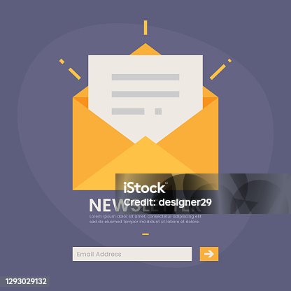 istock Newsletter Icon Vector Design on Color Background. 1293029132