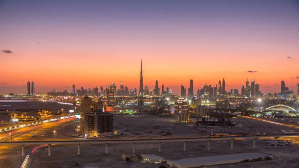 istock Skyline of Downtown Dubai day to night timelapse 1293032317
