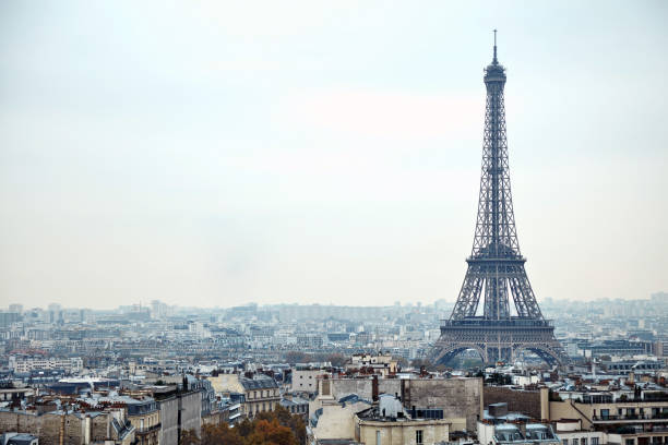 istock Panoramic view of Paris from Arc de Triomphe, center of Paris. 1293034317