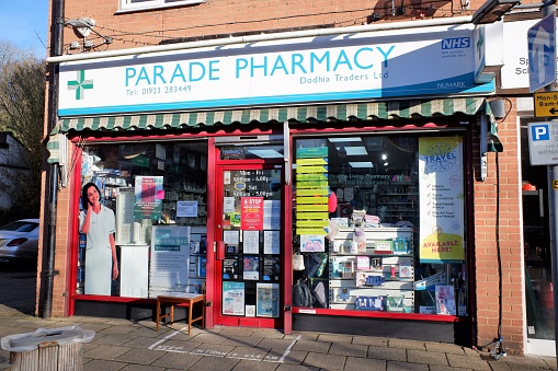 Chorleywood, Hertfordshire, England, UK - 25th December 2020: Parade Pharmacy, 18 Main Parade, Chorleywood