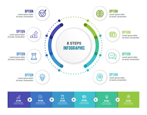 infografik elemente - flussdiagramm grafiken stock-grafiken, -clipart, -cartoons und -symbole