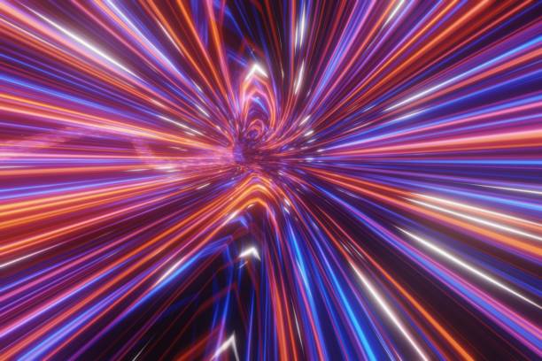 istock abstract futuristic stream Digital data neon speed motion Glowing light trails Tunnel background 3D rendering 1293037711
