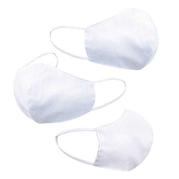 istock Medical face hand make white mask protection  on white isolated With clipping path 1293038693