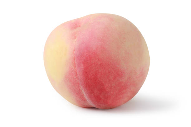 istock one pink peach isolated on white with peach clipping path 1293038694