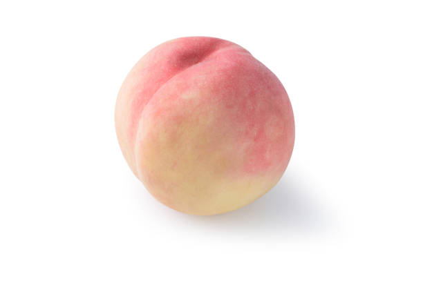 istock one pink peach isolated on white with peach clipping path 1293038695