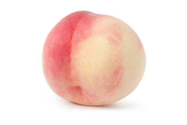 istock one pink peach isolated on white with peach clipping path 1293038700