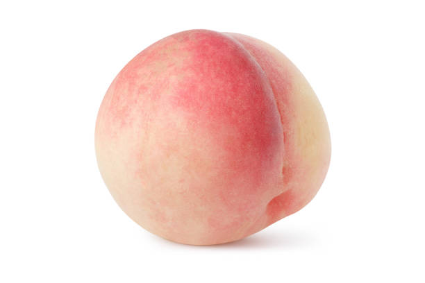 istock one pink peach isolated on white with peach clipping path 1293038701