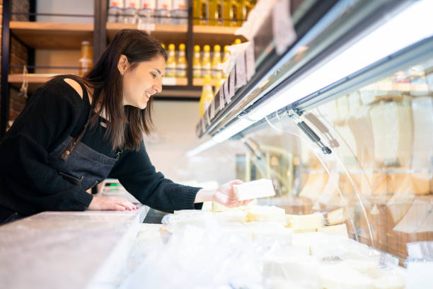 istock Woman sales cheese 1293041535