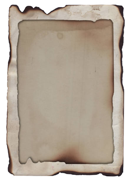 istock Old vintage frame rough texture retro paper with burned stains and scratches background 1293041606