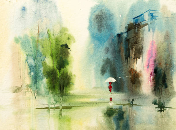 istock Watercolour image of a lone woman 1293049696