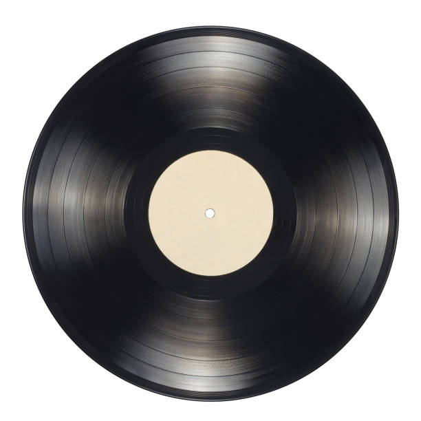 istock 12-inch vinyl record with blank label isolated. 1293050496