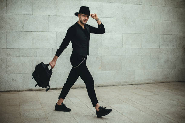 One man, modern young man fashion model.