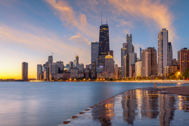 istock Chicago Skyline in Lake Michigan 1293059468