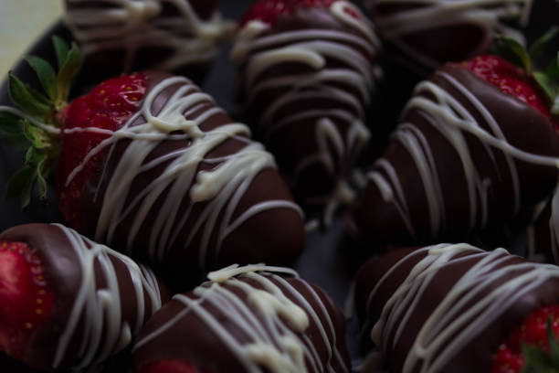 istock Close Up Chocolate Covered Strawberries 1293060905