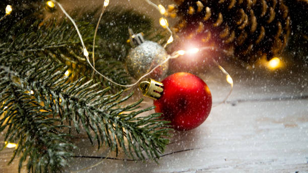 istock christmas background with red ball and decorations 1293067418