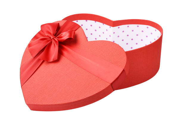 istock Heart shape red gift box (Clipping Path) on the white background 1293068094