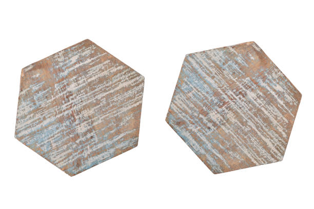 istock Wood coasters isolated on white background with clipping path 1293068260