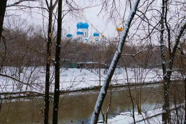 Photo of Church in winter on the outskirts of Moscow