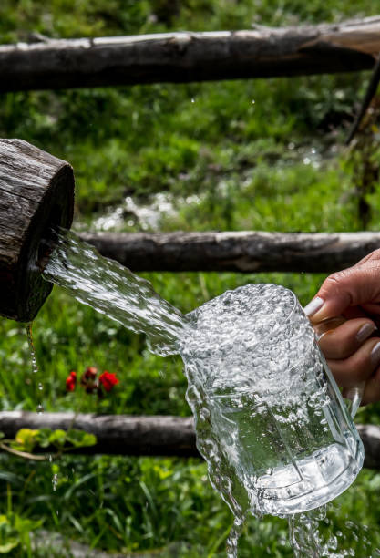 Hands of Poor man Scoop Drinking Water