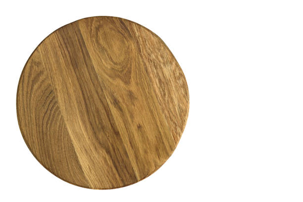istock Round chopping board Isolated on white background. View from above 1293074546