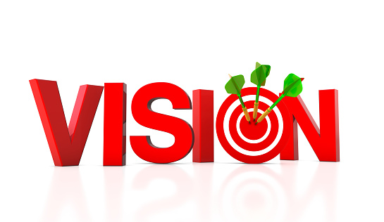 VISION 3D Word with Target and Dart