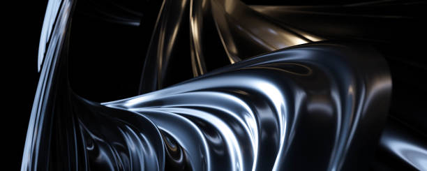 istock abstract surface black curvy stone metal surface with reflections and colourful lights 3d render illustration 1293079365