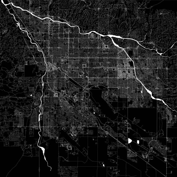 tucson, arizona vector mapa - sonoran desert illustrations stock illustrations