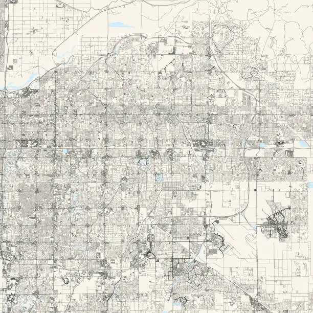 Vector illustration of Mesa, Arizona Vector Map