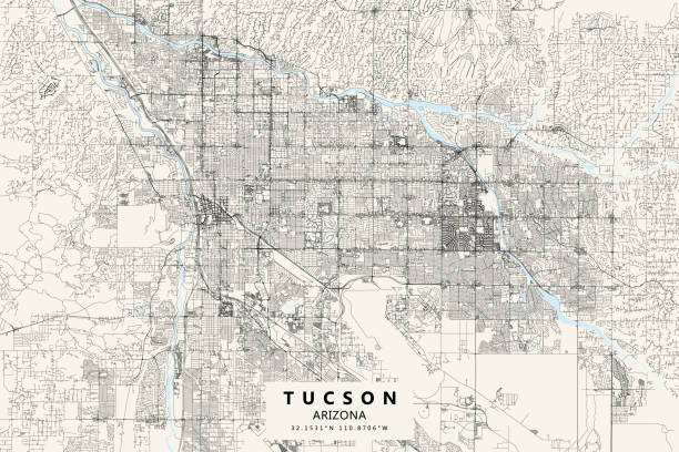 ilustrações, clipart, desenhos animados e ícones de tucson, mapa vetorial do arizona - sonoran desert illustrations
