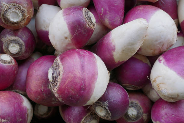 Turnips at the Farmers Market stock photo