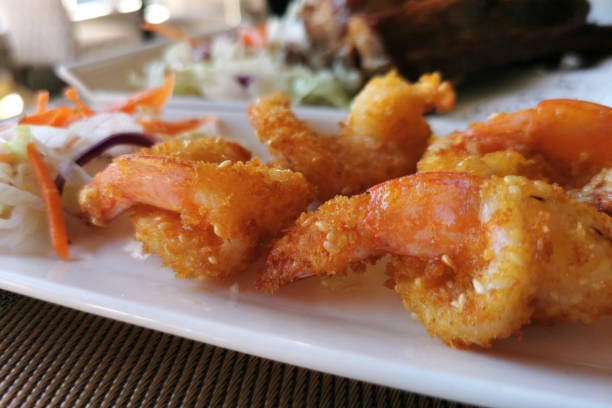 istock Grilled shrimp with sesame seeds, selective focus 1293094367