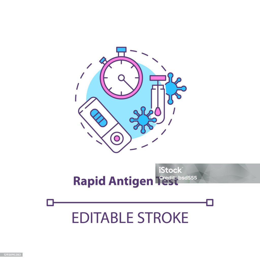 Icona del concetto di test dell'antigene rapido - arte vettoriale royalty-free di Coronavirus