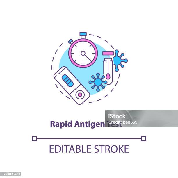 Icona Del Concetto Di Test Dellantigene Rapido - Immagini vettoriali stock e altre immagini di Coronavirus - Coronavirus, Esame medico, Visita medica